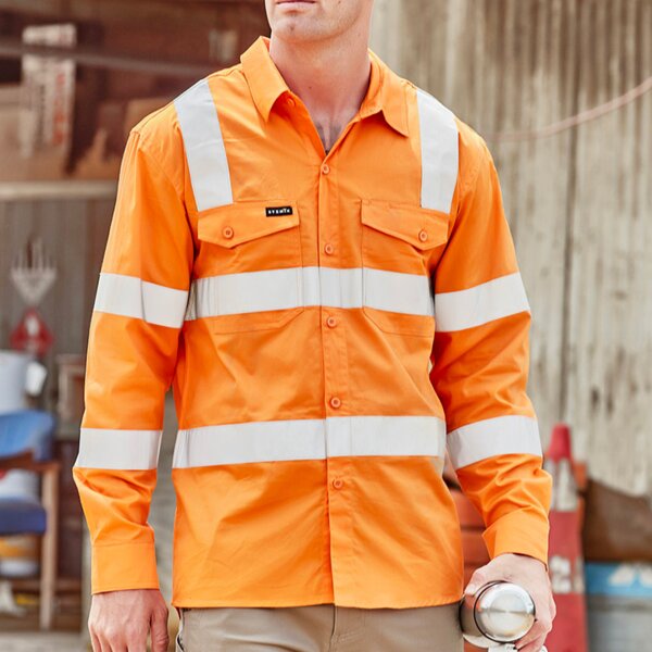 Mens Bio Motion VIC Rail Long Sleeve Shirt | Syzmik Thumbnail
