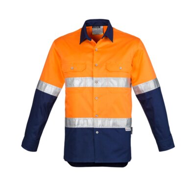 Syzmik Mens Industrial Hi-Vis L/S Shirt - Hoop Taped Thumbnail