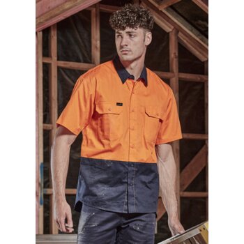 Cotton Drill Hi Vis Short Sleeve Shirt - Syzmik Thumbnail