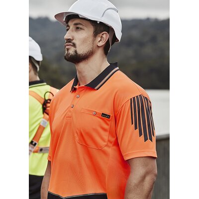 Syzmik Mens Hi Vis Flux Short Sleeve Polo  Thumbnail