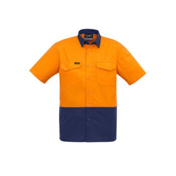 Syzmik Mens Rugged Cooling Hi Vis Short Sleeve Shirt Thumbnail