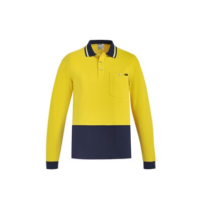 Syzmik Mens Hi Vis Cotton Long Sleeve Polo  Thumbnail